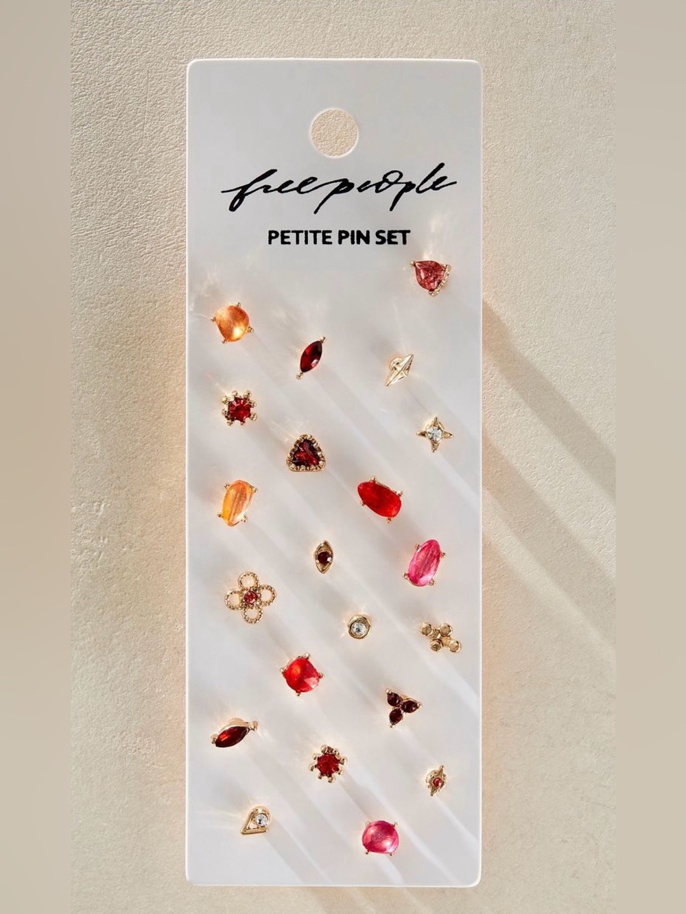 Free People ~ Petite Pin Set ~ Mixed Jewels ~ Red ~ **NWT - Picture 10 of 10